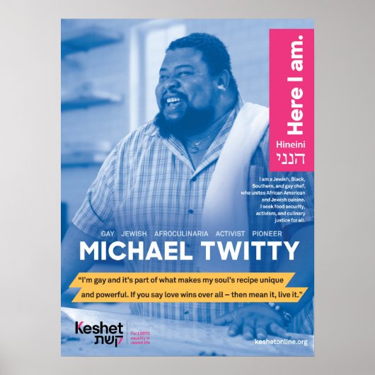 LGBTQ Jewish Heroes Poster - Michael Twitty (Voorkant)
