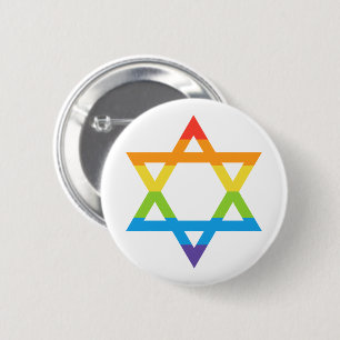 LGBTQ Joods Israël Star of David Pride Maand Ronde Button 5,7 Cm
