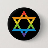 LGBTQ Joods Israël Star of David Pride Maand Ronde Button 5,7 Cm (Voorkant)