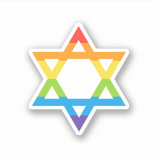 LGBTQ Joods Israël Star of David Pride Maand Sticker (Voorkant)