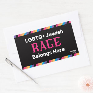 LGBTQ+ Joodse woede hoort hier thuis Rechthoekige Sticker