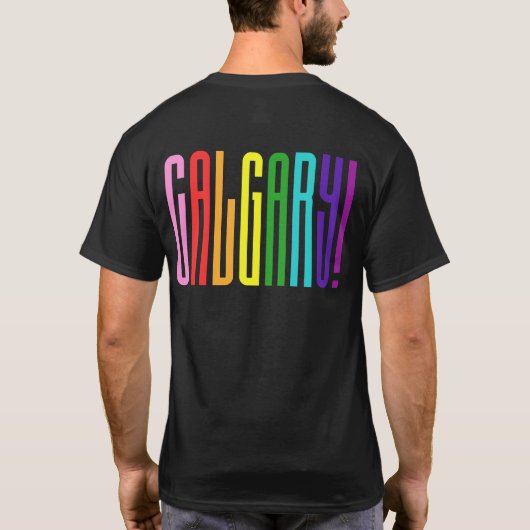 LGBTQ-kalgary Gay Pride LGBT met heldere regenboog T-shirt (Achterkant)