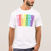 LGBTQ-kalgary Pride LGBT met heldere regenboogteks T-shirt (Voorkant)