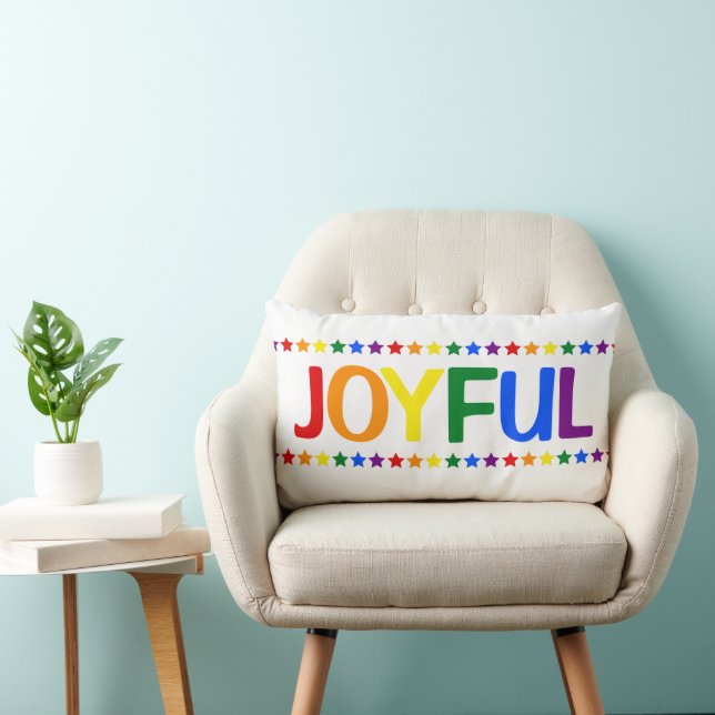 LGBTQ kerstdecor | Rainbow Pride Flag Joyful Kussen (Stoel)