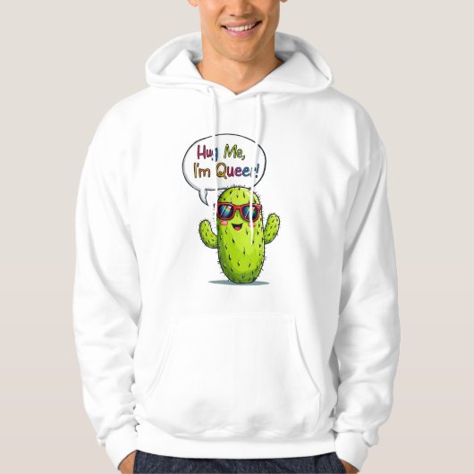 LGBTQ knuffel me Ik ben queer Hoodie (Voorkant)