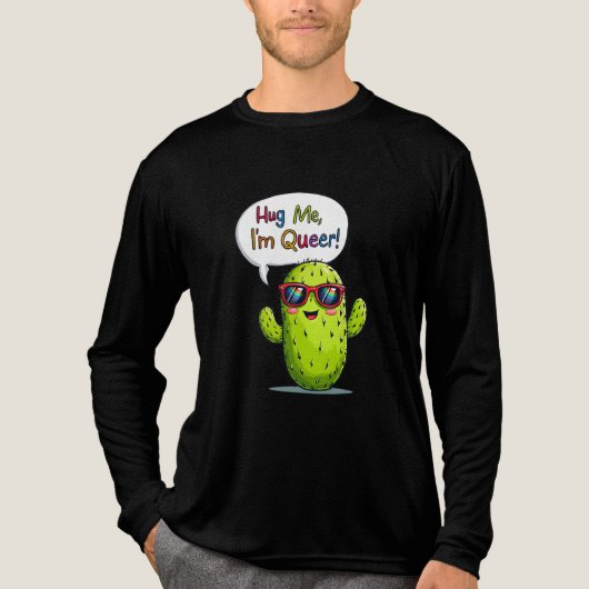 LGBTQ knuffel me Ik ben queer Tri-Blend Shirt (Voorkant volledig)