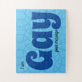 LGBTQ komt uit Eenvoudig Aangepast Bericht Blauw Legpuzzel (Verticaal)