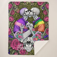 LGBTQ Kus Floral Skulls