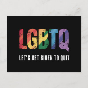 LGBTQ Laat Biden Stoppen met Gay Pride  Briefkaart