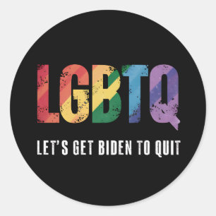 LGBTQ laat Biden stoppen met Gay Pride Ronde Sticker