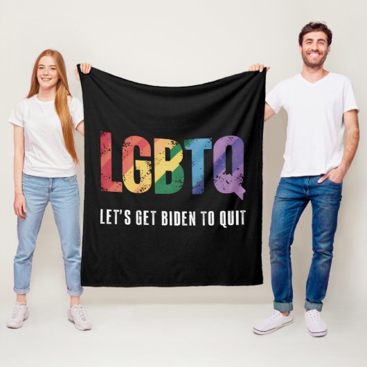 LGBTQ laat Biden tot vrij Gay Pride Fleece Deken (In situ)