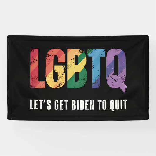 LGBTQ laat Biden tot vrij Gay Pride Spandoek (Horizontaal)