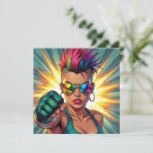 LGBTQ+ Lady in Mohawk Blank Kaart (Staand voorkant)