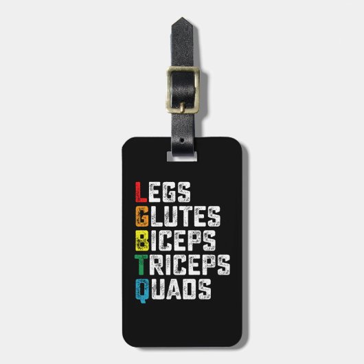 LGBTQ Legs Glutes Biceps Triceps Quads Grappige Gy Bagagelabel (Voorkant verticaal)