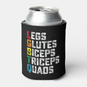 LGBTQ Legs Glutes Biceps Triceps Quads Grappige Gy Blikjeskoeler (Blikje Voorkant)
