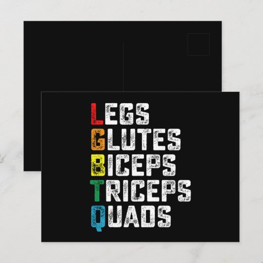 LGBTQ Legs Glutes Biceps Triceps Quads Grappige Gy Briefkaart (Voorkant / Achterkant)