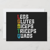 LGBTQ Legs Glutes Biceps Triceps Quads Grappige Gy Kaart (Voorkant)