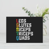 LGBTQ Legs Glutes Biceps Triceps Quads Grappige Gy Kaart (Staand voorkant)