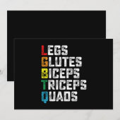 LGBTQ Legs Glutes Biceps Triceps Quads Grappige Gy Kaart (Voorkant / Achterkant)
