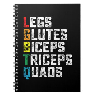 LGBTQ Legs Glutes Biceps Triceps Quads Grappige Gy Notitieboek