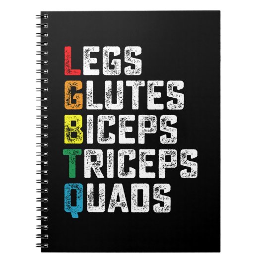 LGBTQ Legs Glutes Biceps Triceps Quads Grappige Gy Notitieboek (Voorkant)