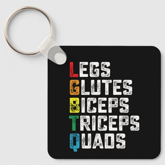 LGBTQ Legs Glutes Biceps Triceps Quads Grappige Gy Sleutelhanger (Voorkant)