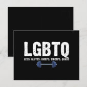 LGBTQ Legs Glutes Biceps Triceps Quads Gym Lover Briefkaart (Voorkant / Achterkant)