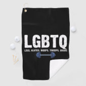 LGBTQ Legs Glutes Biceps Triceps Quads Gym Lover Golfhanddoek (Insitu)