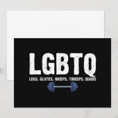 LGBTQ Legs Glutes Biceps Triceps Quads Gym Lover Kaart (Voorkant / Achterkant)
