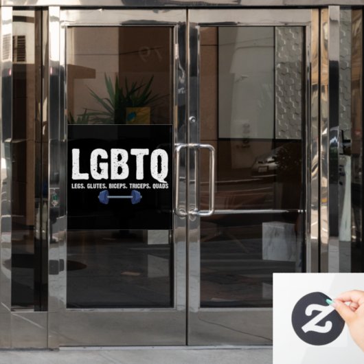 LGBTQ Legs Glutes Biceps Triceps Quads Gym Lover Raamsticker (Kantoordeur)