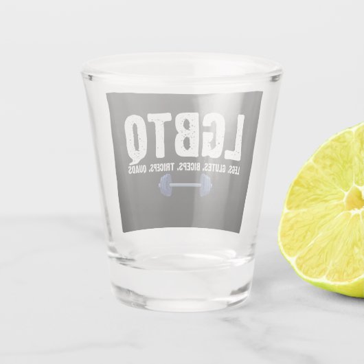 LGBTQ Legs Glutes Biceps Triceps Quads Gym Lover Shot Glas (Achterkant)