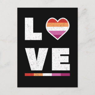 LGBTQ Lesbian Pride Flag Distress Grunge Love Briefkaart