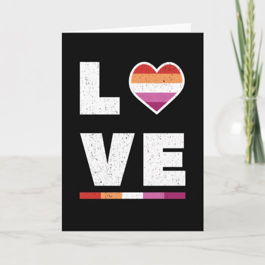 LGBTQ Lesbian Pride Flag Distress Grunge Love Kaart (Voorkant)