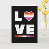 LGBTQ Lesbian Pride Flag Distress Grunge Love Kaart (Gele Bloem)