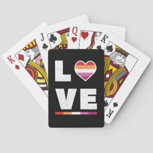 LGBTQ Lesbian Pride Flag Distress Grunge Love Pokerkaarten