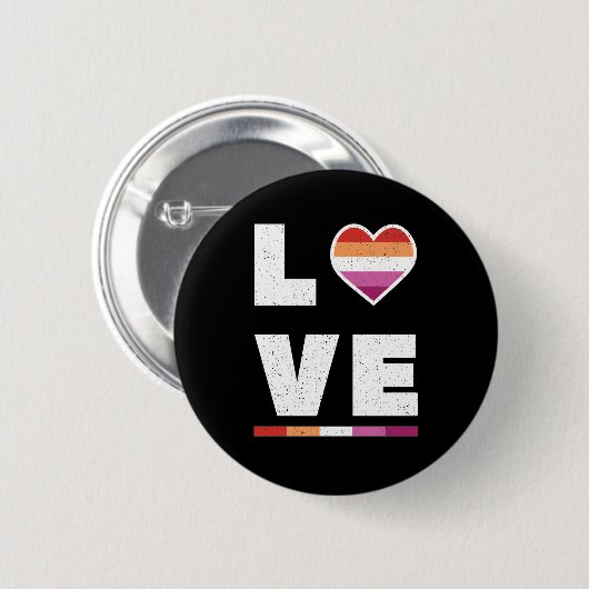LGBTQ Lesbian Pride Flag Distress Grunge Love Ronde Button 5,7 Cm (Voorkant /achterkant)