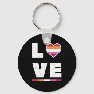 LGBTQ Lesbian Pride Flag Distress Grunge Love Sleutelhanger