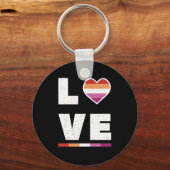 LGBTQ Lesbian Pride Flag Distress Grunge Love Sleutelhanger (Voorkant)