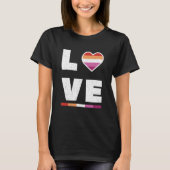 LGBTQ Lesbian Pride Flag Distress Grunge Love T-shirt (Voorkant)