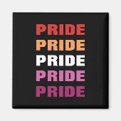 LGBTQ Lesbian Pride  Herhaalde tekst Magneet (Voorkant)