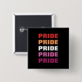 LGBTQ Lesbian Pride Herhaalde tekst Vierkante Button 5,1 Cm (Voorkant /achterkant)