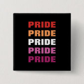 LGBTQ Lesbian Pride Herhaalde tekst Vierkante Button 5,1 Cm (Voorkant)