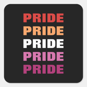 LGBTQ Lesbian Pride Herhaalde tekst Vierkante Sticker