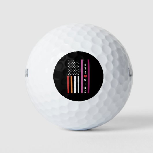 LGBTQ Lesbian Pride Love Wint Amerikaanse vlag Golfballen (Voorkant)