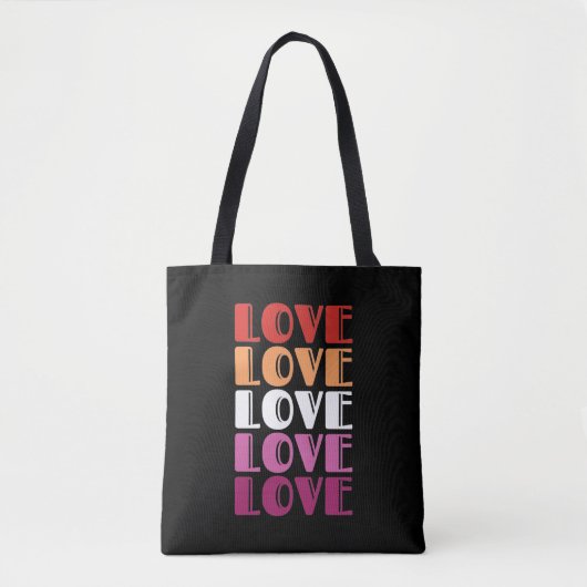 LGBTQ Lesbian Pride Tote Bag (Voorkant)
