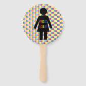 LGBTQ Lesbian Silhouette en Rainbow Damas Custom Handwaaier (Voorkant)
