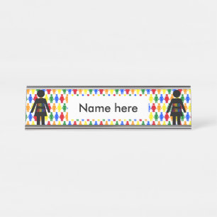 LGBTQ Lesbian Silhouette en Rainbow-dames Bureau Naambordje