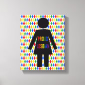 LGBTQ Lesbian Silhouette en Rainbow-dames Canvas Afdruk (Voorkant)