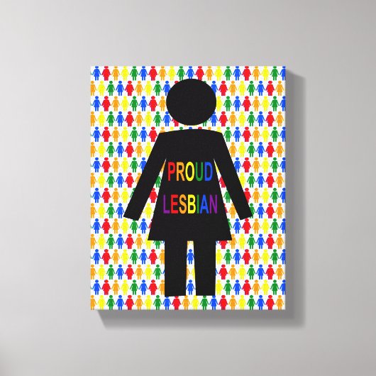 LGBTQ Lesbian Silhouette en Rainbow-dames Canvas Afdruk (Voorkant)