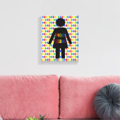 LGBTQ Lesbian Silhouette en Rainbow-dames Canvas Afdruk (Insitu (Woonkamer))